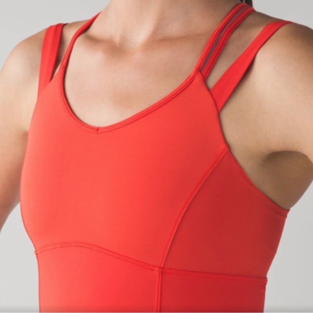 Lululemon Athletica workout tank with built-in support | Size:4 | Fire Red